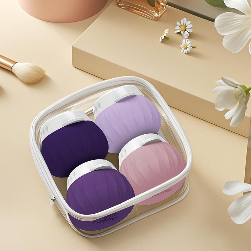 4Pcs 35Ml Soft Silicone Lotion Container Squeeze Tube Leak-Proof Empty Bottle Portable Travel Shampoo Refillable Bottles