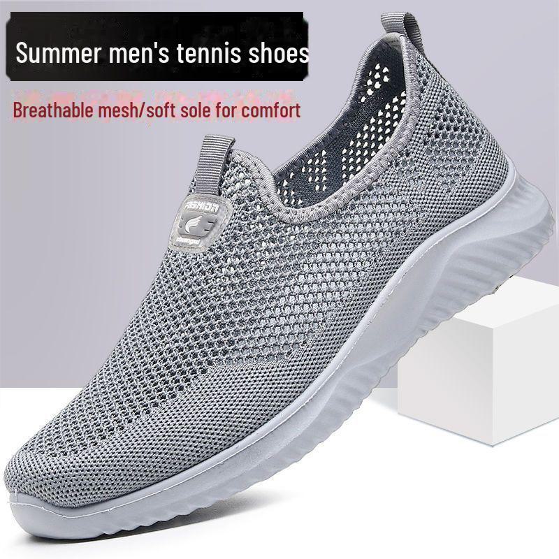 Herren Atmungsaktive Mesh Freizeit Dad Schuhe - Leicht, Weiche Sohle, Rutschfeste Walking Sneakers für Mittelalte und Ältere