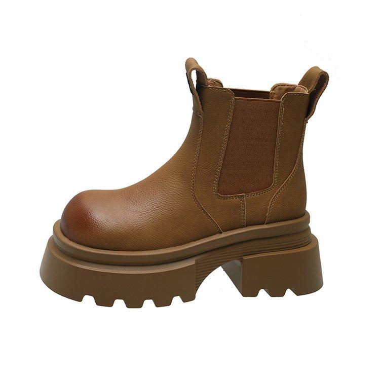 

[youshilai] Женские ботинки мартин на толстом каблуке, короткие ботинки в британском стиле, новинка 2025 года, ботинки-сигареты на толстой подошве, одинарные женские ботинки 40