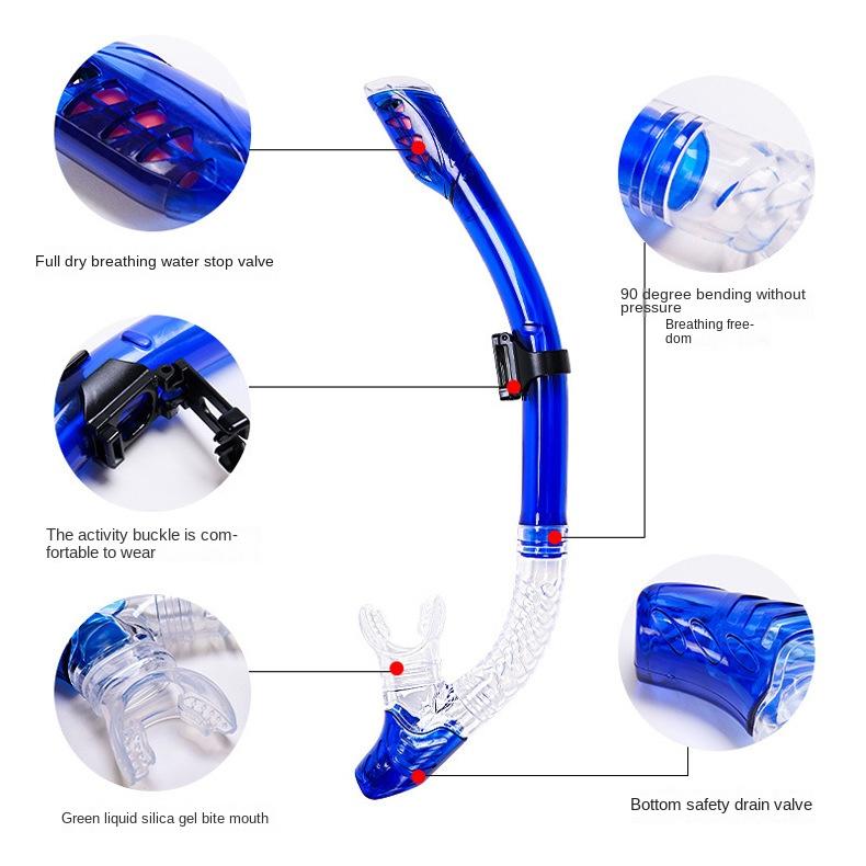 Set de tuburi de respirație pentru oglindă de scufundări cu cadru mare, unisex, impermeabil și anti-aburire, oglindă de suprafață din silicon, mască plutitoare pentru scufundări