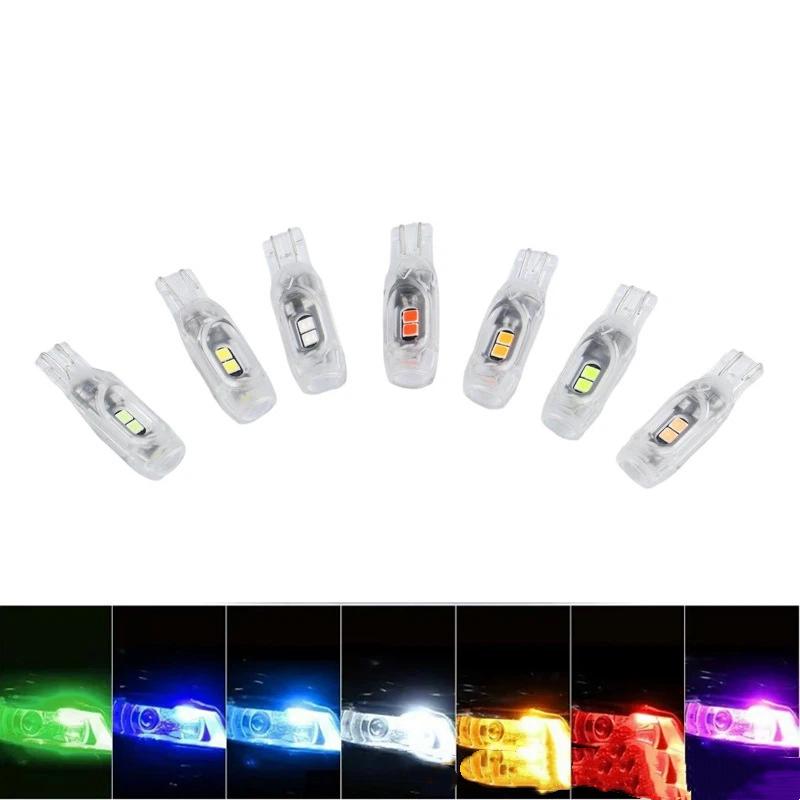 2 Pcs Strobe Flash T10 Led W5W 194 168 5Smd 2835 Turn Signal Bulb Car Interior Light Reading Door License Plate Wedge Lamp 12V