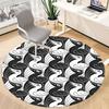 1pc Swan Pattern Office Round Area Rug, Indoor Mat Suitable For Office, Under Office Chairs Bedroom Living Room Home Decor, Room Deco