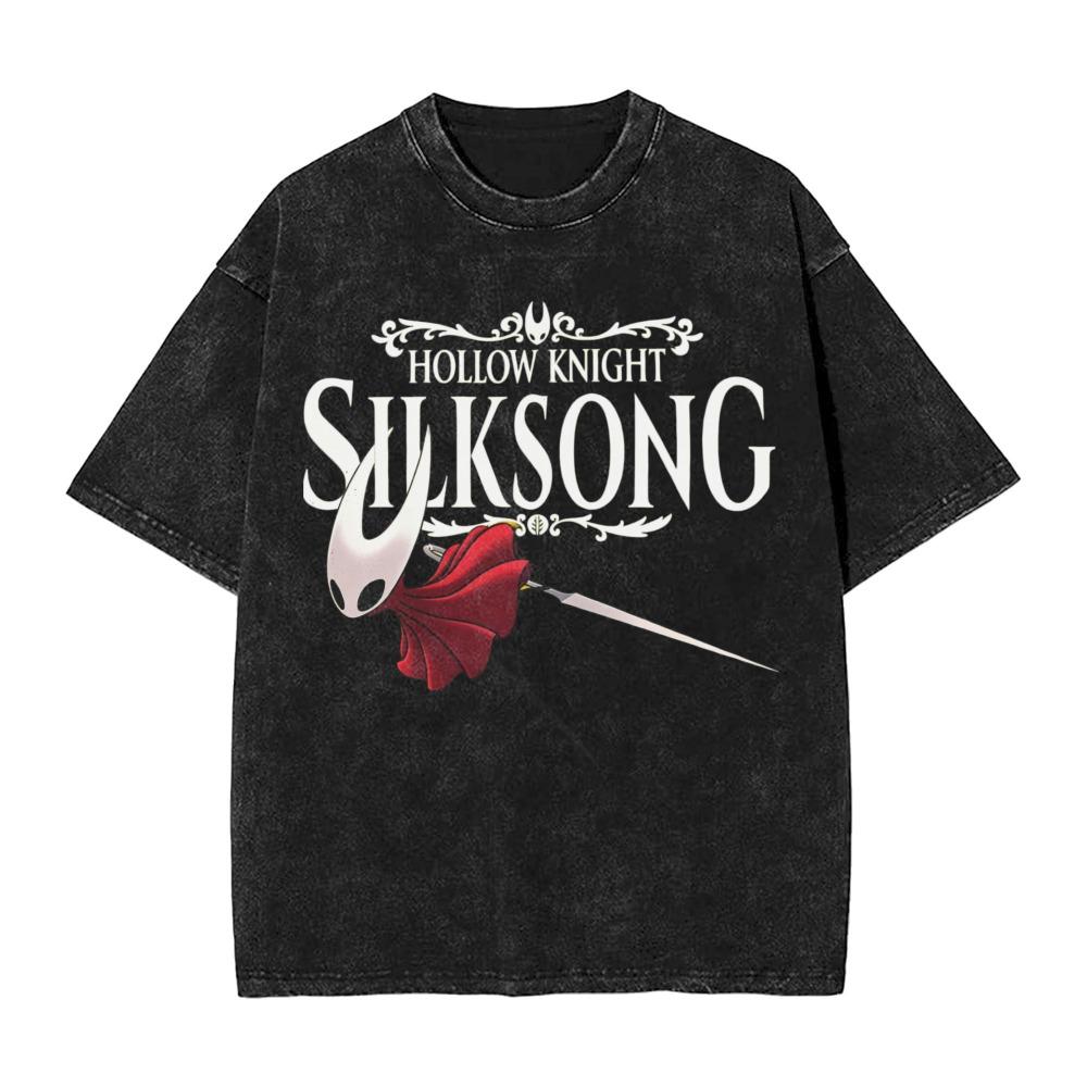 Mode Vintage Herren- und Damen-T-Shirt Hollow Knight Print T-Shirt Locker Kurzarm Streetwear Sommer Lässig Kinder Oberteile Kleidung