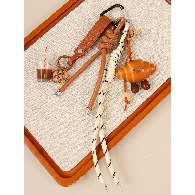 Creative Ins Wind Alkaline Water Bread Pendant Pendant, Fashion Versatile Personalized Bag Pendant Keychain Female