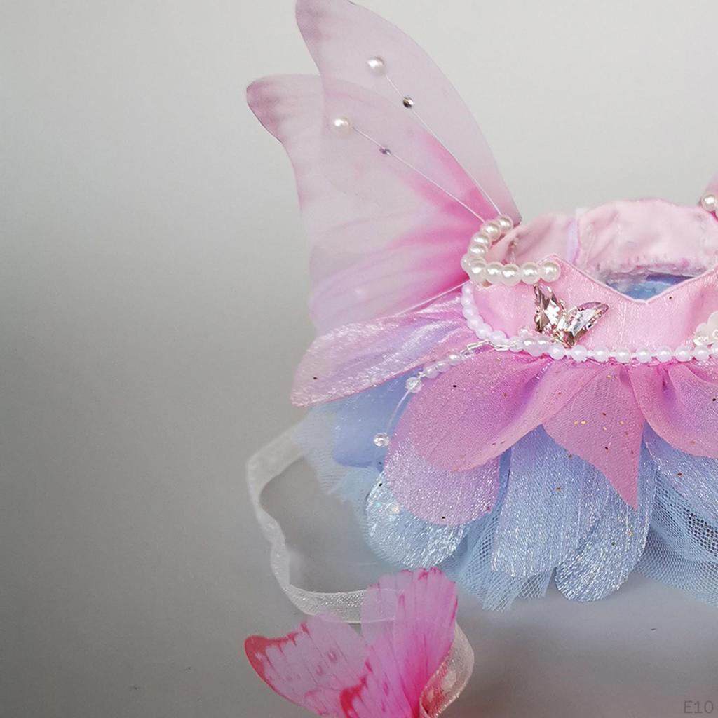 15-17cm Doll Clothing Set with Fairy Dress and Hair Accessory for Plush Dolls