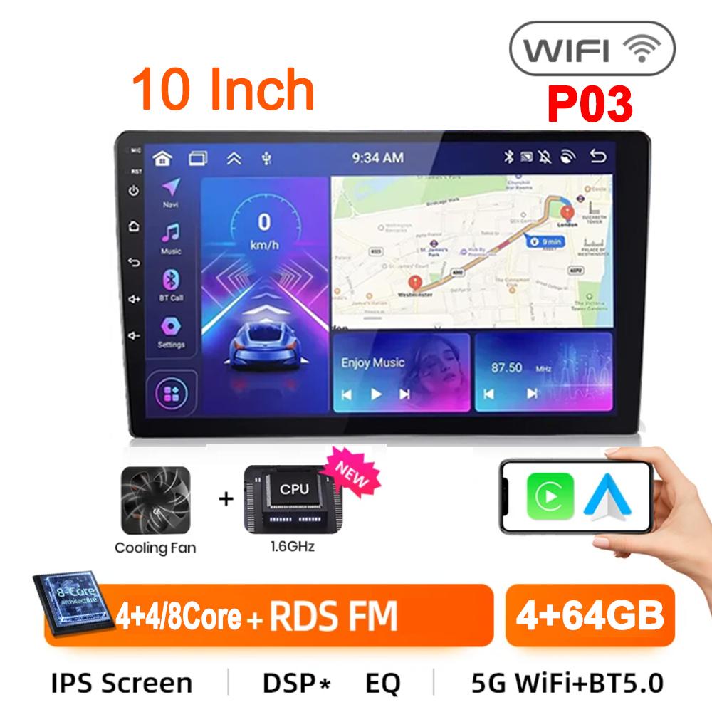 7"/9"/10“ 2 DIN Android 13 4/8Core 32G/64G Car Stereo Carplay Android Auto GPS Navigation Bluetooth FM RDS Radio WIFI Touchscree