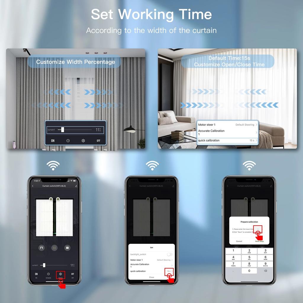 BSEED Wifi Curtains Switch Wireless Intelligent Smart Curtain Switch Support For Tuya APP Google Assistant Voice Control