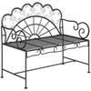 Metal Garden Bench Loveseat With Slatted Seat Black