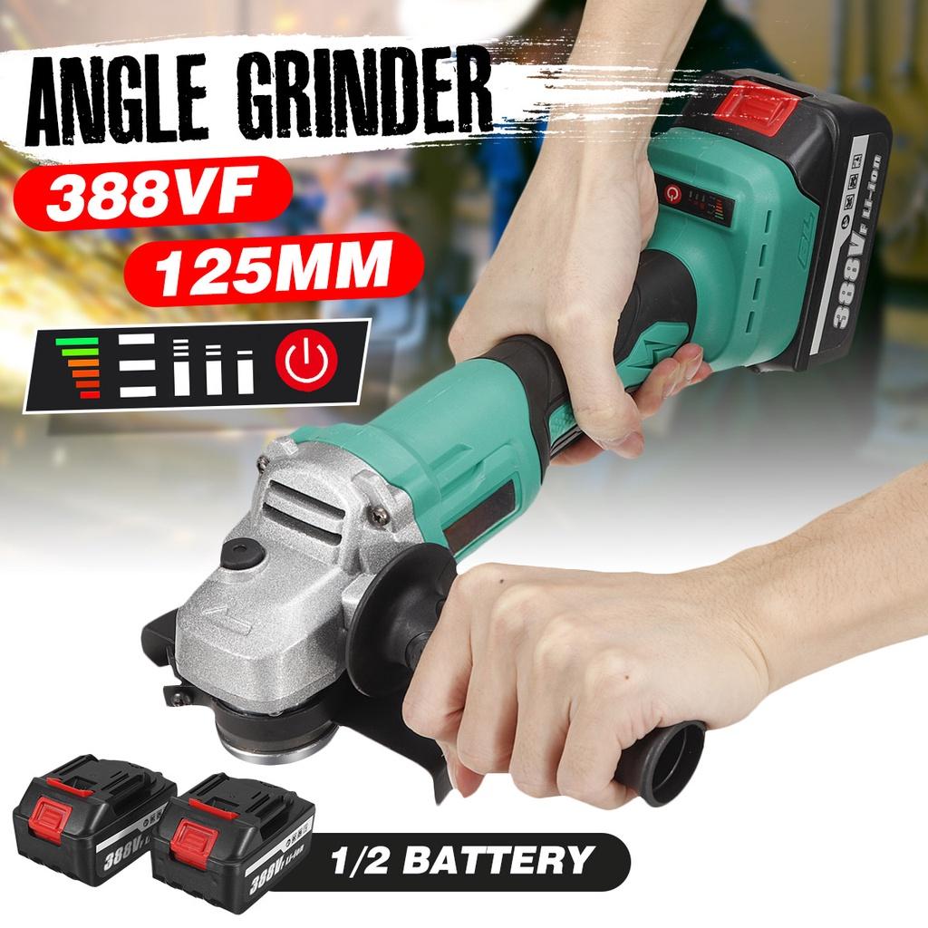 1000W 388VF Cordless Impact Angle Grinder DIY Power Tool 125mm Electric Polisher Cutting Grinding Machine