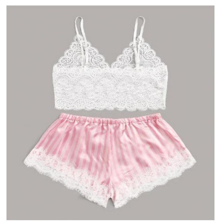 

Новый комплект из двух предметов домашней одежды из искусственного шелка черного цвета, модный и удобный кружевной пижамный комплект XXL