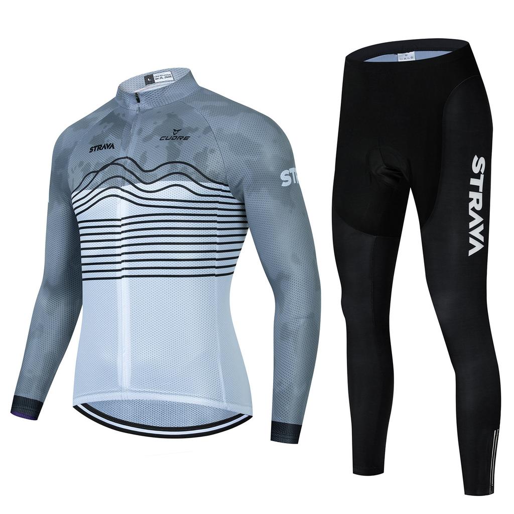 Autumn and Winter Long-sleeved S Cycling Suit, Men's and Women's Breathable Road Mountain Bike Suit