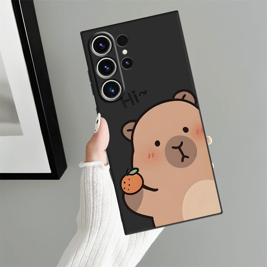 Case for Samsung Galaxy S25 S21 FE S10 S9 S24 Plus Note 20 8 9 10 S26 S20 Ultra S23 Funda Phone Cover Cute Capybara