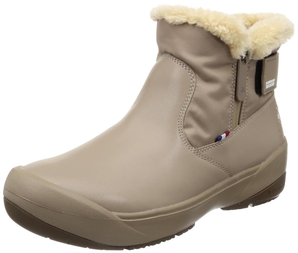 Le Coq Sportif III Winter Short Snow and Ice Highly 3E Greige Size cm Women's L'Arche Boots, Boots, Protection, Anti-Slip, Waterproof,