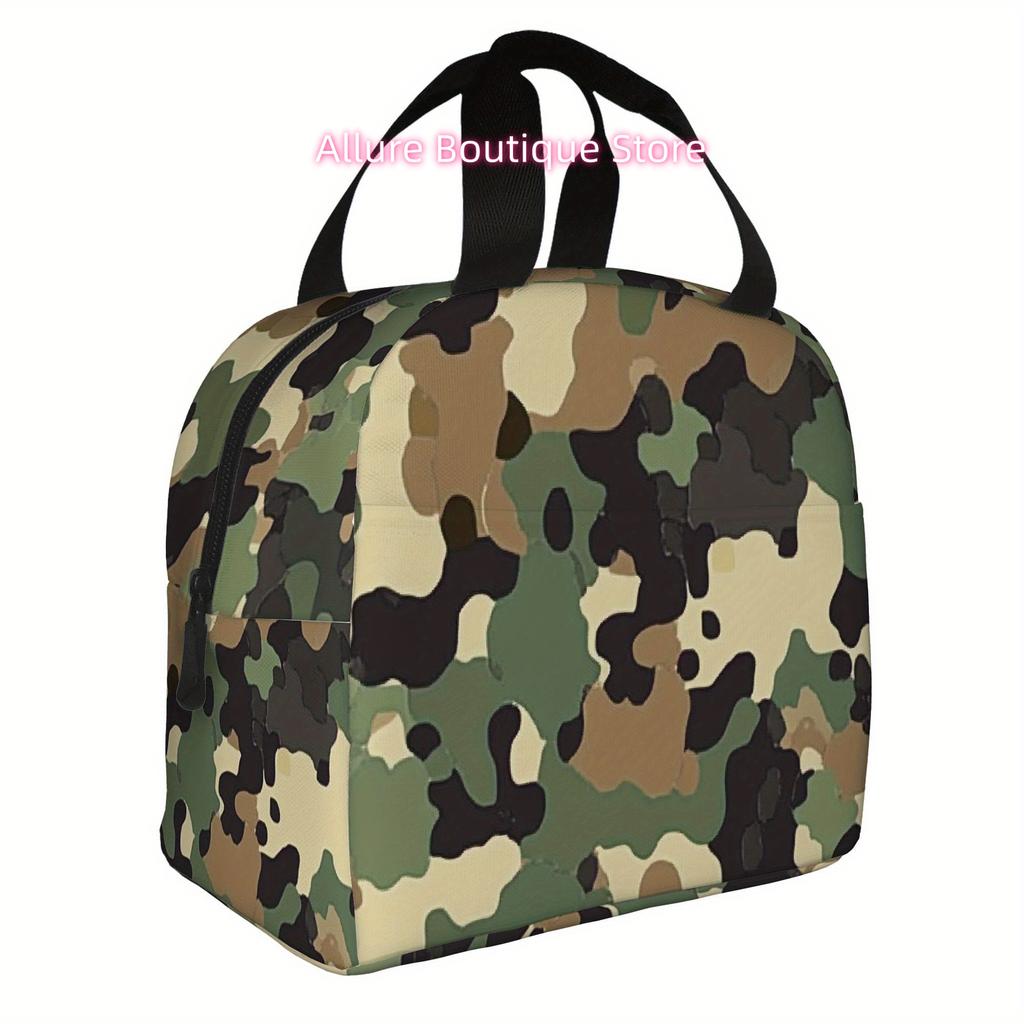 1pc, Camouflage Pattern Design Printed Thermal Bag Insulation and Refrigeration Portable Reusable Unisex for Home Restaurant Off