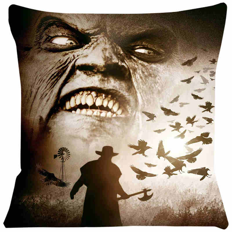 Superweiche Kissenhülle Horrorfilm 45x45 Kissen für Stühle Heimdekorationskissen für Sofa Überwurf-Kissenbezug SJ219