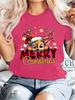 Merry Christmas, Deer Print T-shirt