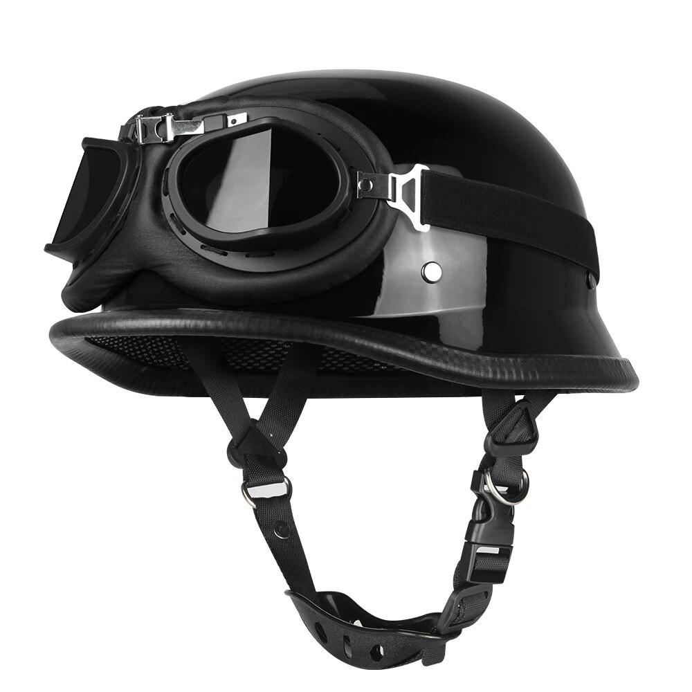 

Новый мотоциклетный ретро-шлем, полушлем унисекс для мотоцикла с открытым лицом, ретро-шлем, байкерский пилот, сертификационный шлем DOT M