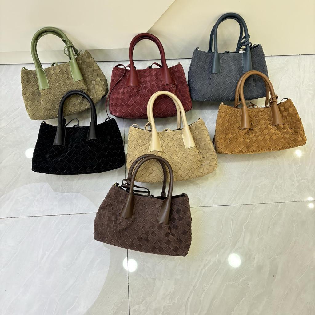 Herfst Retro Suède Geweven Tote: Veelzijdige Crossbody & Schoudertas