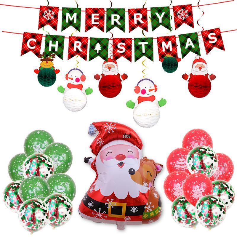 Christmas & New Year Cartoon Foil Balloon Decoration Set