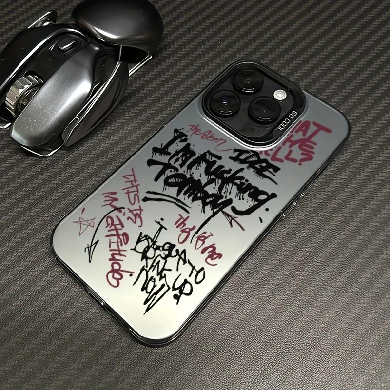 Graffiti English Writing Pattern Case for Samsung Galaxy S25 S24 S23 S22 Ultra Plus FE A16 A56 A36 A35 A55 IMD Material Cover