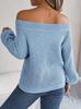 Real Shot 2025 Autumn/Winter Off-Shoulder Lantern Sleeve Sweater - Women's Solid Color Casual Wear