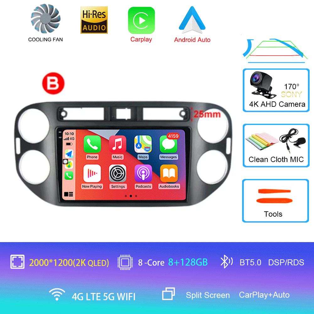 Car Radio Android 14 For VW Volkswagen Tiguan 1 NF 2006 - 2016 Wireless Carplay Auto Multimedia Video Player 4G GPS Head Unit BT