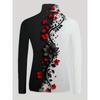 Women's Printed Cheongsam Collar Slim-fitting Long-sleeved T-shirt, Elegant Long-sleeved Bottoming Shirt, Spring and Autumn Women's Clothing