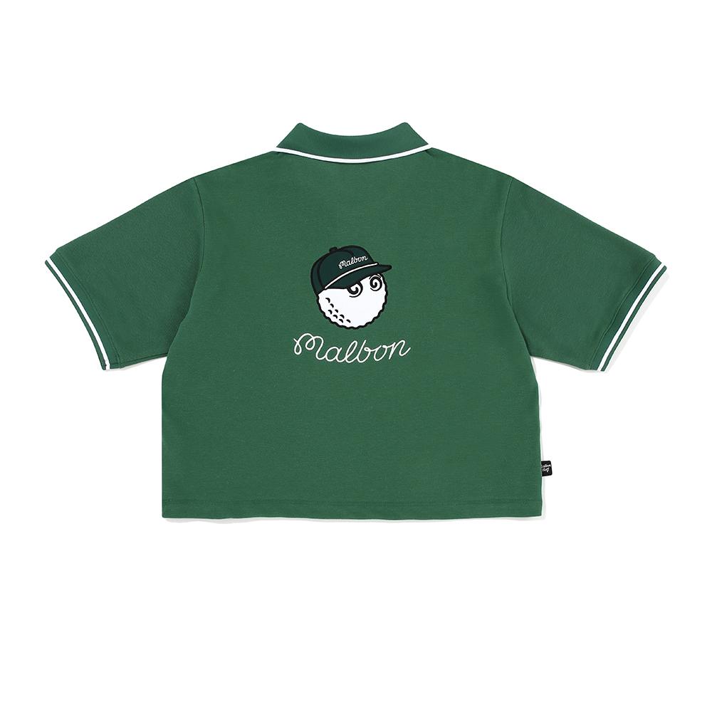 MALBON GOLF Buckets Crop Polo Shirt Green (Woman)