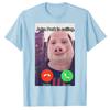 John Pork Is Calling Funny Answer Call Phone Women Unisex T-Shirt Humor Pig Meme Design Graphic Tee Tops Cute Animal Lovers Outfits Gift Idea