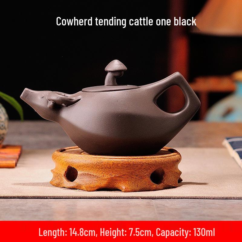 Purple Clay Zhu Ni Ceramic Kung Fu Teapot with Filter - Small Household Tea Maker Set