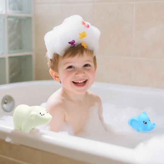 Squeaky Vinyl Animal Bath Toy for Toddlers Soft Water Play Figure Interactive Squeeze Toy for Baby Shower Fun Cute Floating Figurine for Pool Bathtub