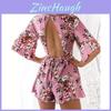 Eleganter Blumenprint Damen Romperexy Rückenfreier Jumpsuit Für Schicke Sommer-Looks