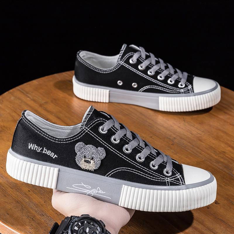 

2023 Trendy Biscuit Low-Top Cartoon Canvas Sneakers for Students 42 сірий колір