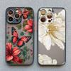 Vintage Blumen Handyhülle Für iPhone 12 11 13 Pro Max Mini 16 15 14 Pro Max X XR XS 8 7 14 15 Plus SE Schmetterling Pflanze Rückseite