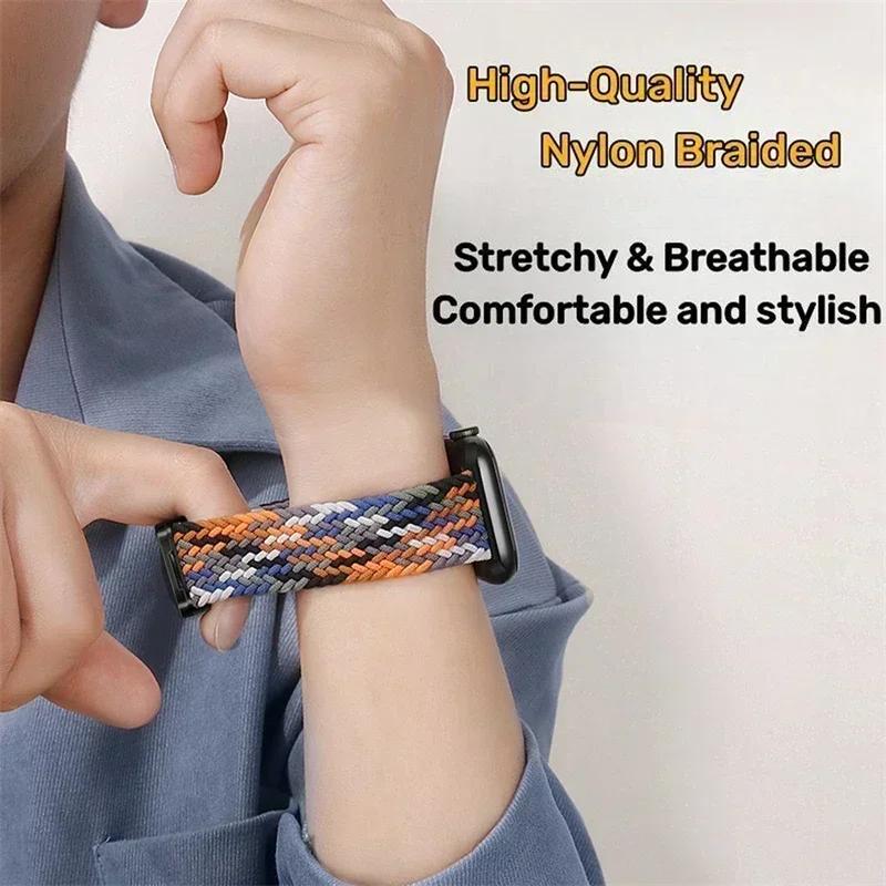Braided Band for Apple Watch Strap 44mm 40mm 45mm 46mm 49mm 41 42 38 Magnetic Nylon Bracelet iWatch Series Se 7 6 8 9 10 Ultra 2
