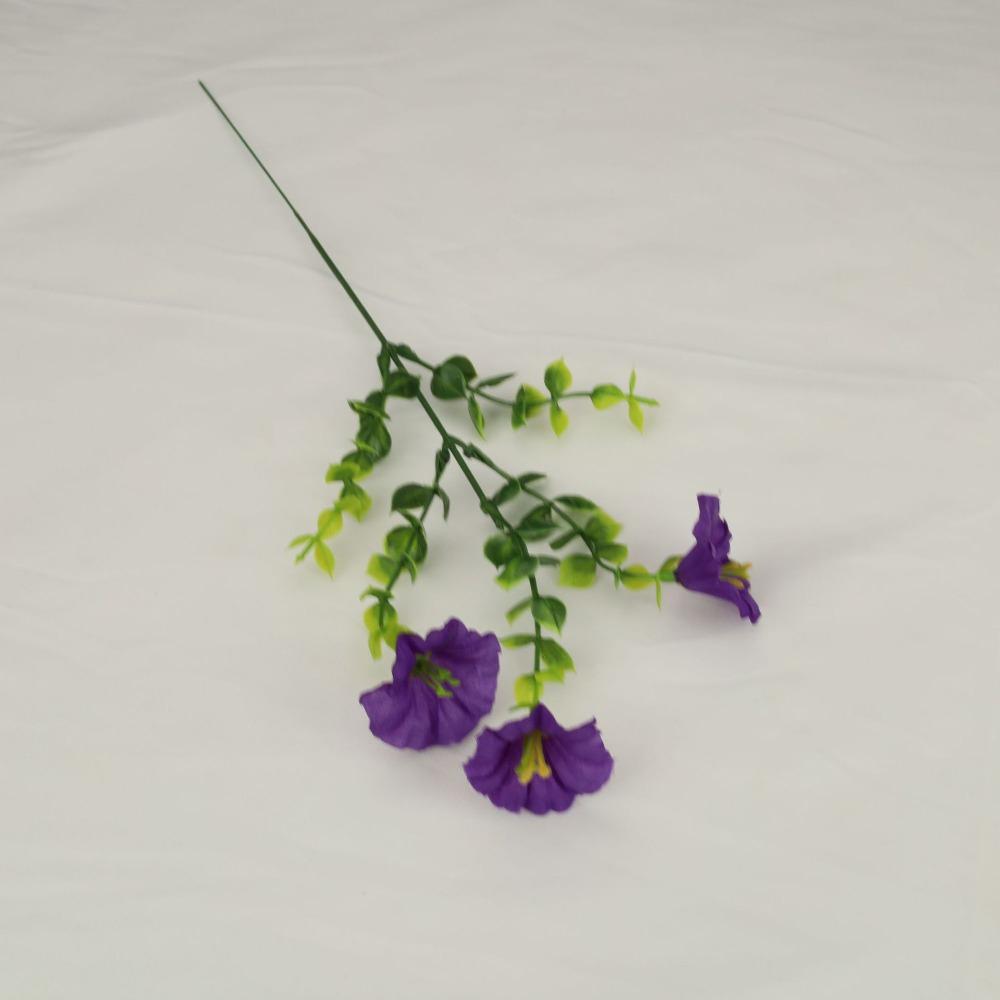 UV Resistant Artificial Morning Glory Flowers Lifelike Fake Plants Morning Glory Branch  Outdoor фиолетовый