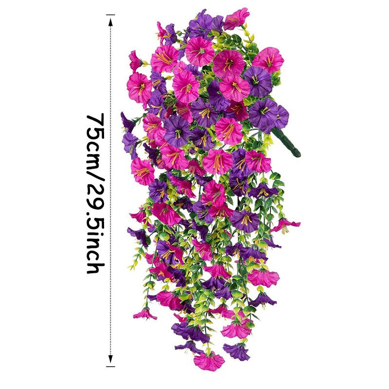 1/2pcs Artificial Fake Hanging Plants Flowers Faux Silk Morning Glory Long Vines for Home Garden Porch Patio Plant Outdoor Decor