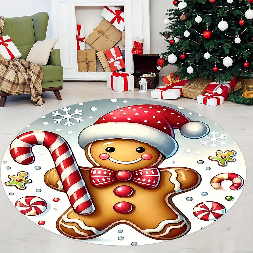 Christmas Round Rugs: Santa, Trees, and Merry Decor for Your Home! Bedroom room floor mats New Year home decoration