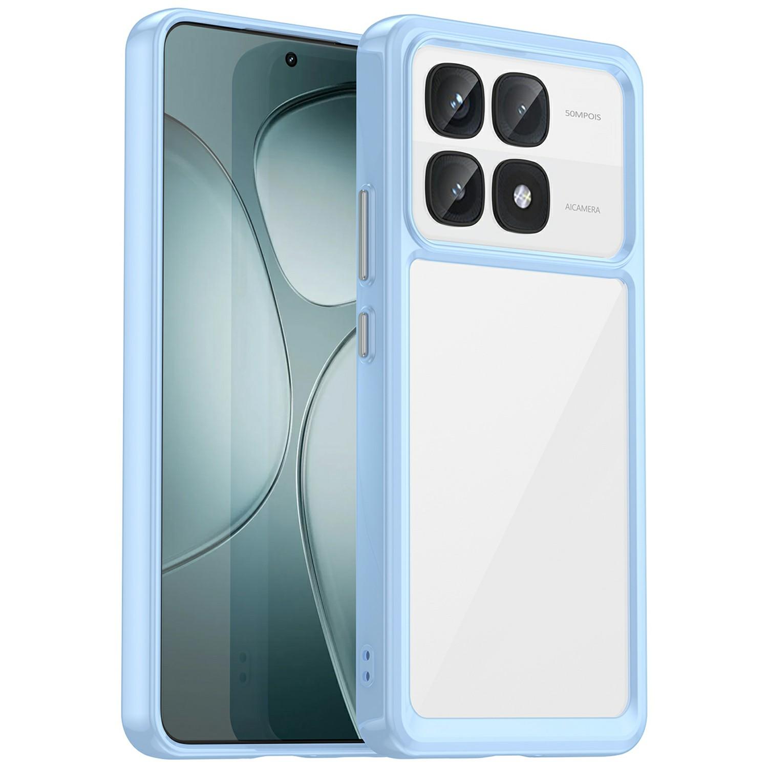 

For Xiaomi Redmi K70 Ultra Shockproof Case TPU +Acrylic Protective Clear Phone Cover Blue