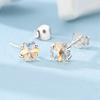Earrings 925 Silver Shining Snowflake Mini Butterfly Ear Studs For Women Fine Birthday Party Jewelry Gifts