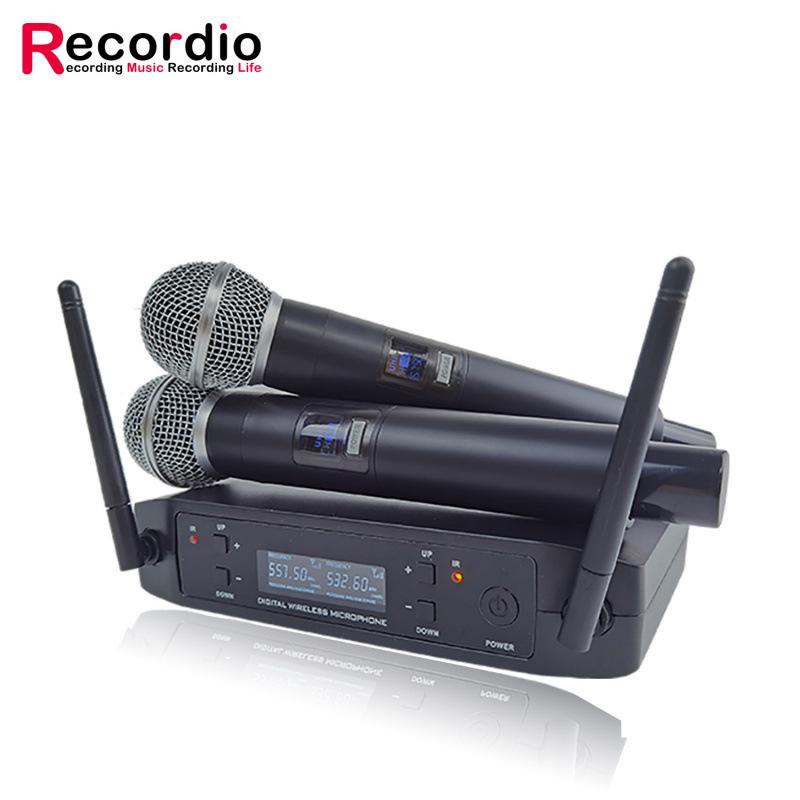 8Recordio GAW-GLXD4 Kabelloses Anti-Feedback Mikrofon Duo für Bühnen-/KTV-Auftritte