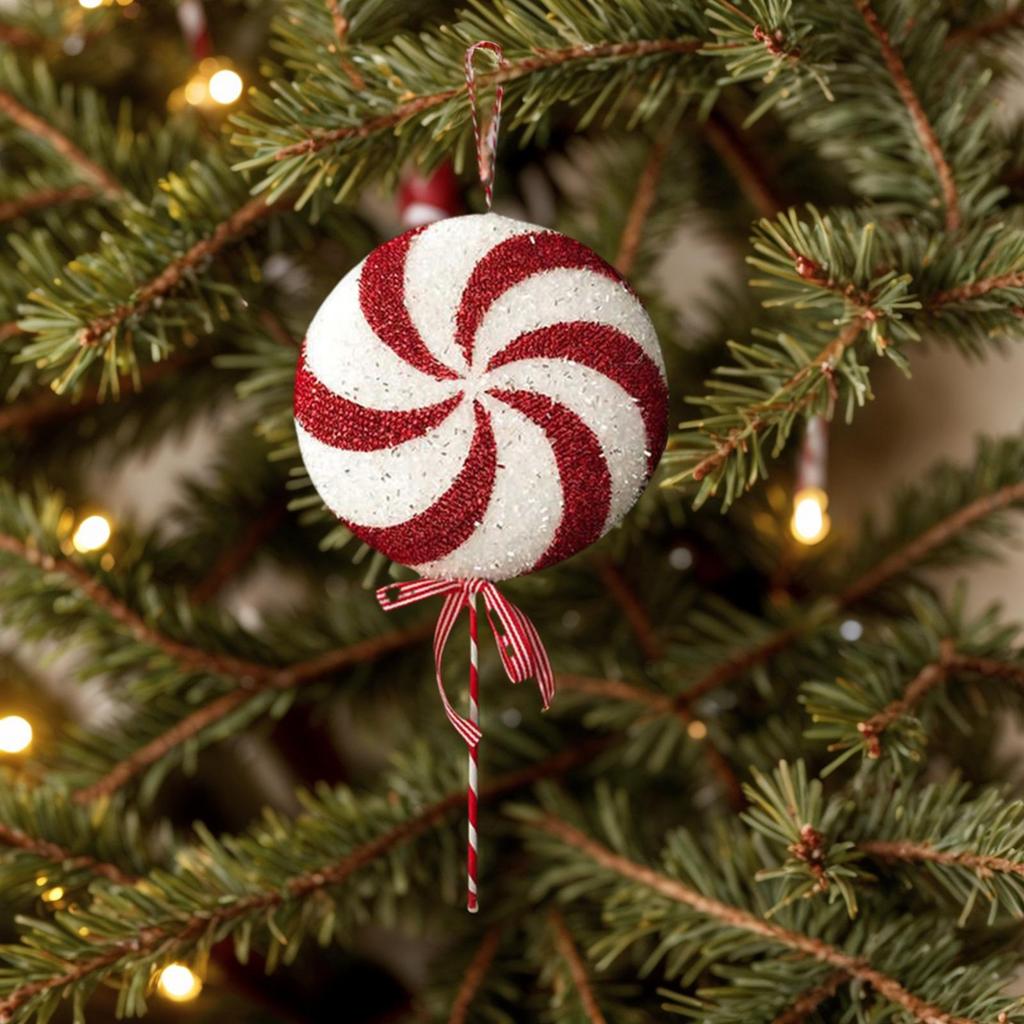 Christmas Lollipop Decorations Hangable Dessert Pendants Realistic Christmas Tree Lollipop Pendant For Home Indoors Garden