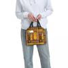 African Elements Pattern Insulated Lunch Tote Bag for Women Africa Ethnic Culture Cooler Thermal Bento Box Work School Travel