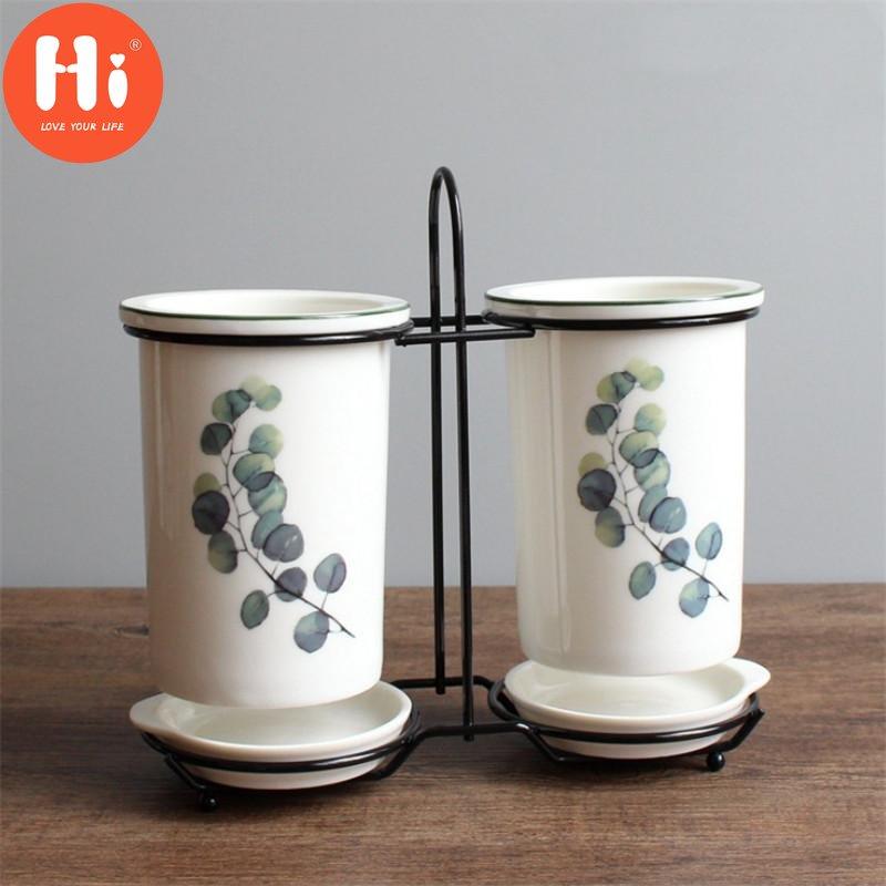 

Hi Nordic керамическая ложка, палочки для еды, ведро, белый фарфор, держатель для посуды, нож, вилка, ящик для хранения, органайзер для кухонной утвари