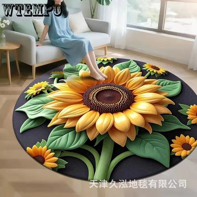 3D Zonnebloem Vloermat Woonkamer Decoratie Mat Bedtapijt Kleding- en Hoedenkamer Tapijt