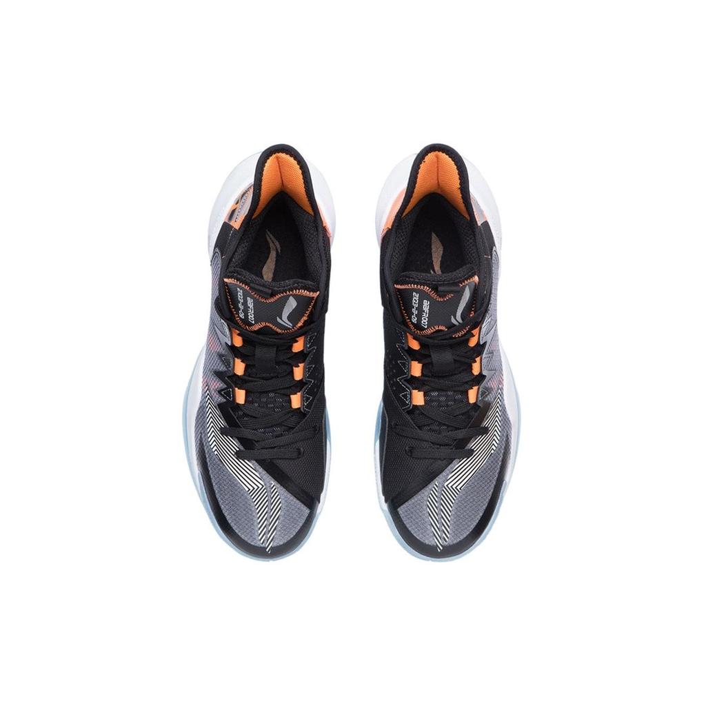 Li Ning Storm 2021 Basketball Shoes Men's Mid Top Black/White/Orange ABFR007-2