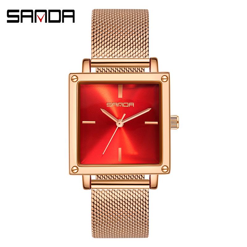Sanda Women's Retro Fashion Square Watch - Waterproof, Quartz, Simple & Stylish