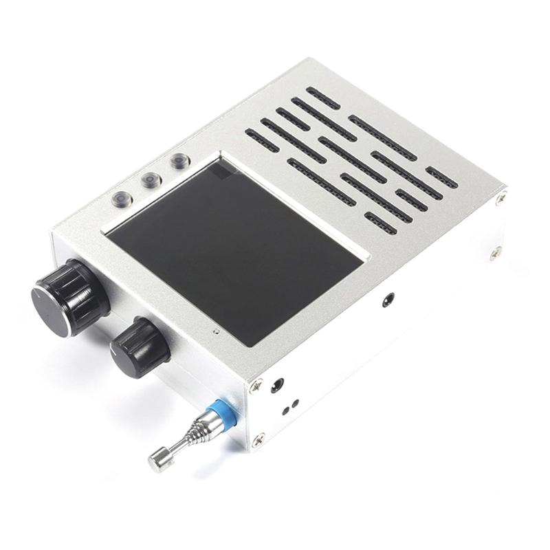 Full Bands Wireless Portable TEF6686 Radio Receiver LCD Display with Rechargeable Battery & Metal Case for Household