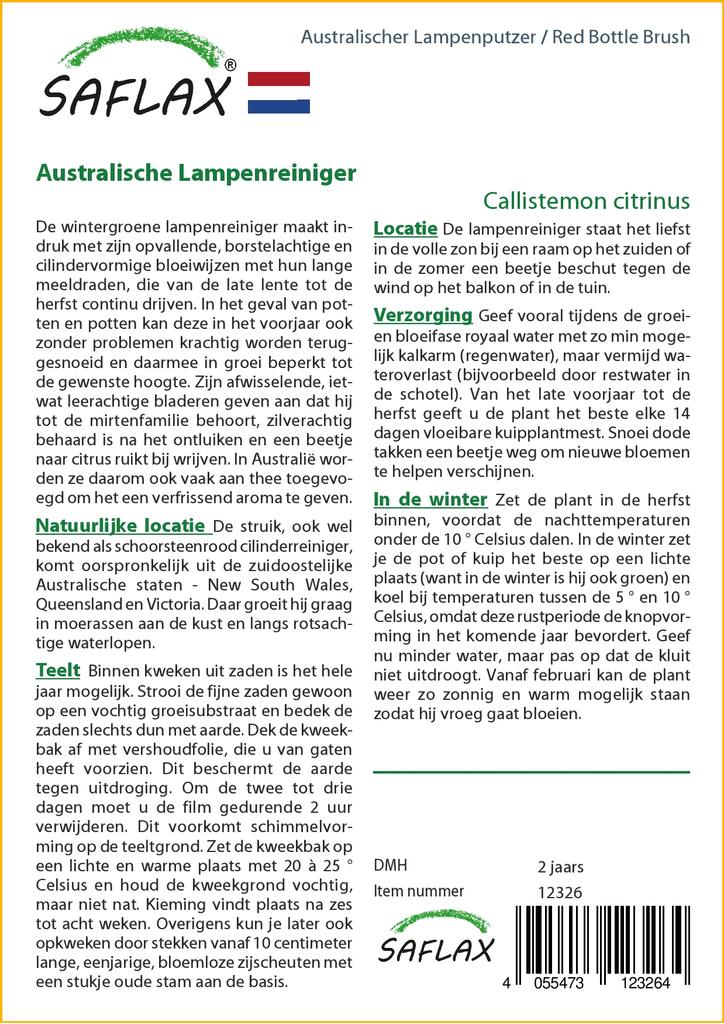 SAFLAX Red Bottle Brush - 400 Seeds - Callistemon Citrinus