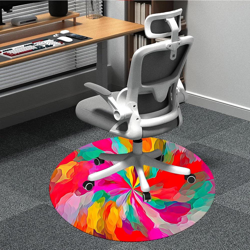 

1pc Colorful Abstract Painting Chair Carpet for Office, Non-slip, Soft and Durable Office Rug, Perfect for Office yy260131076 80cm by 80cm